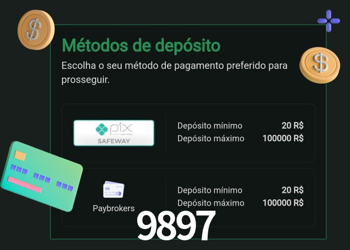 O cassino 9897bet oferece uma grande variedade de métodos de pagamento